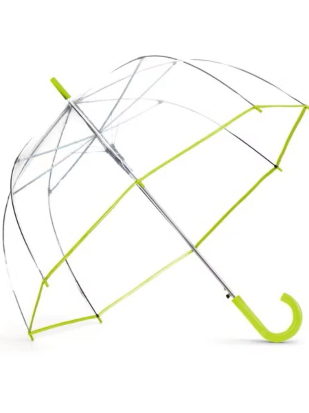 ShedRain See-Through Bubble Umbrella Clear Aloe Green 52" Span Dome Rain NWOT